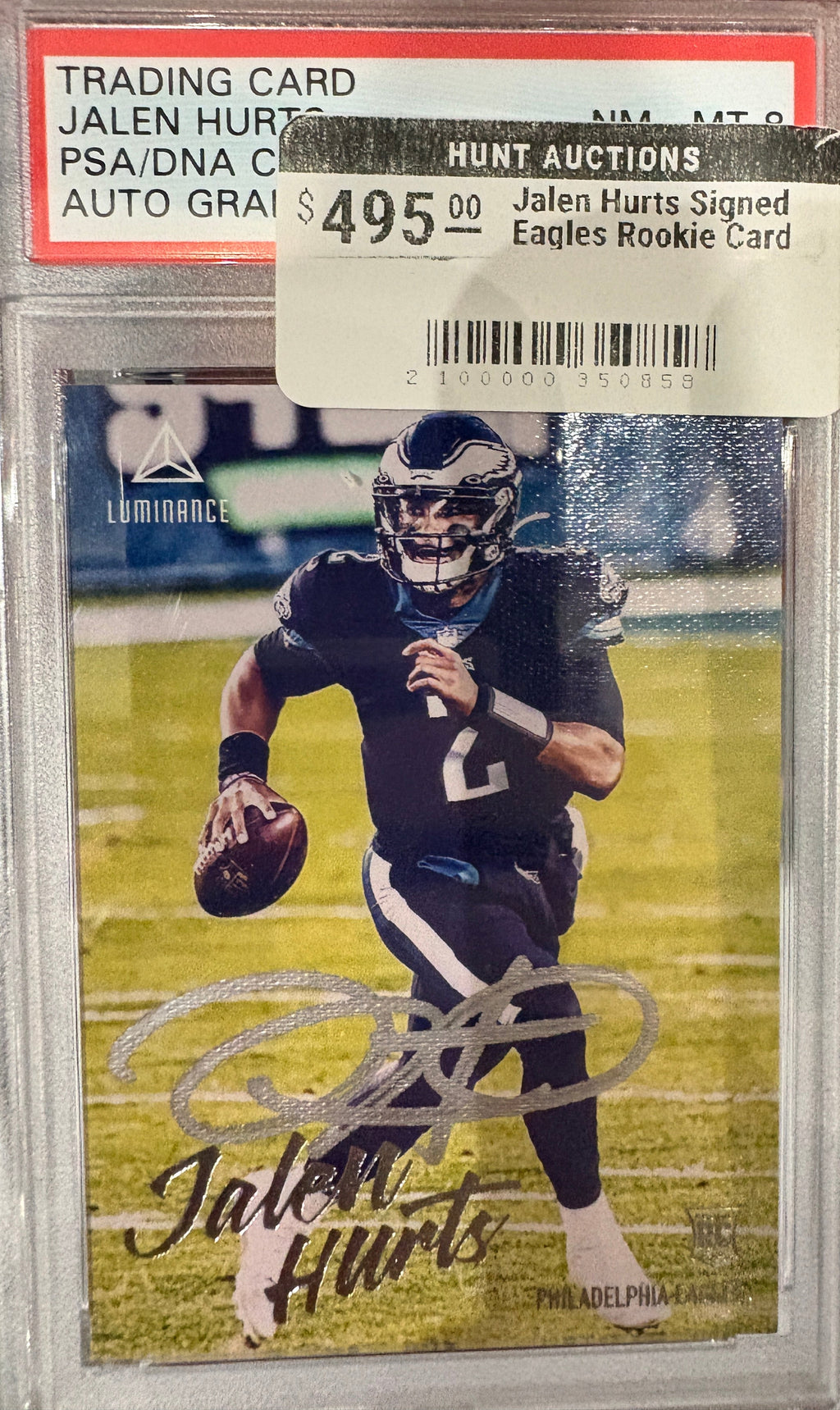 Jalen Hurts Signed Eagles Rookie Card