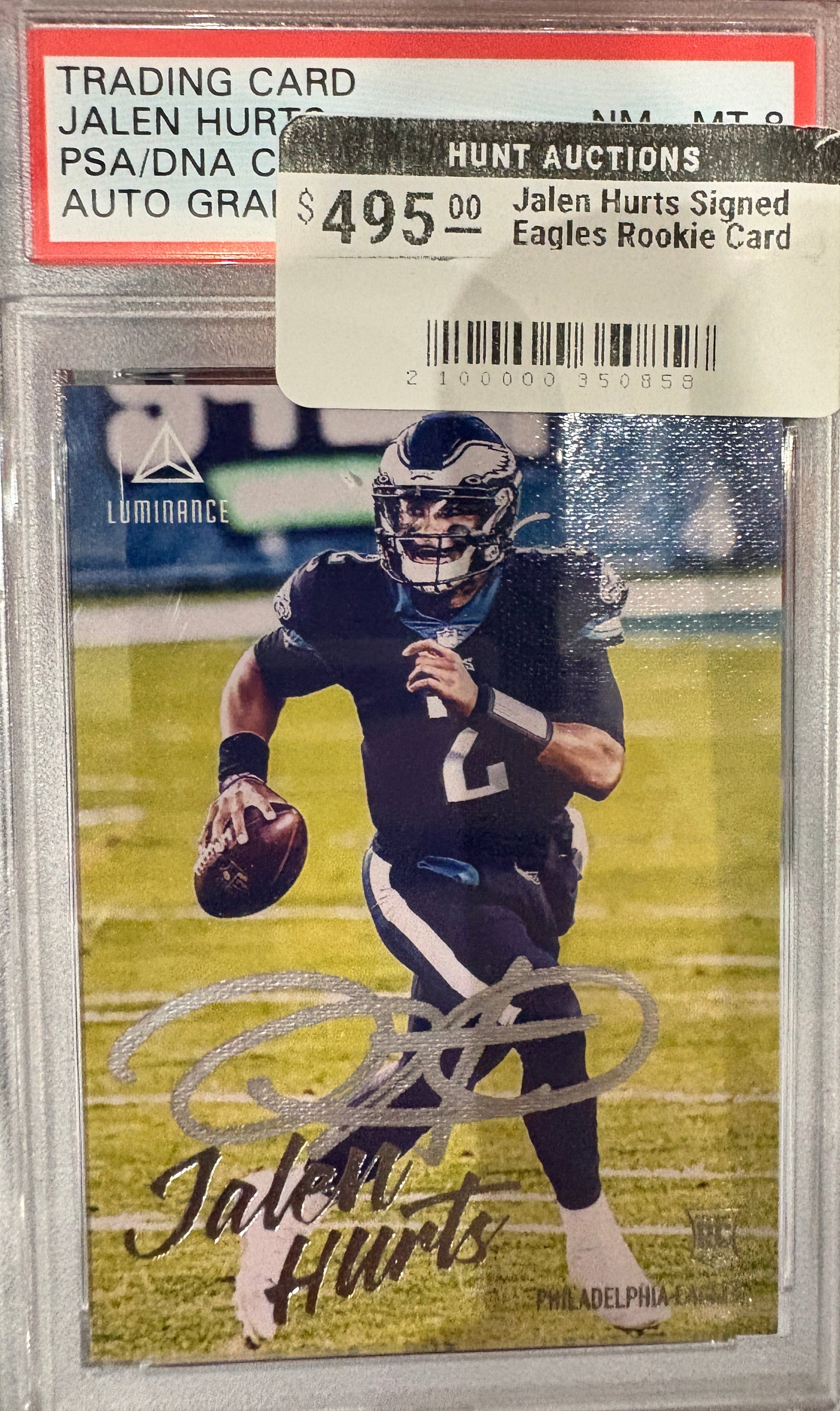 Jalen Hurts Signed Eagles Rookie Card