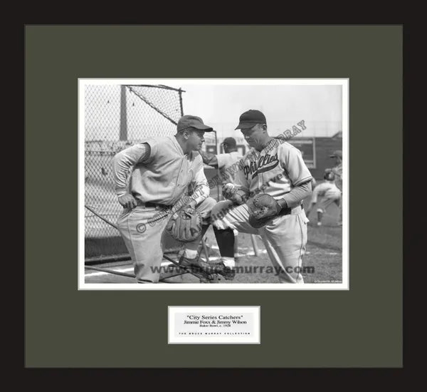 City Series Catchers: Jimmie Foxx & Jimmy Wilson, ca. 1928 - Framed