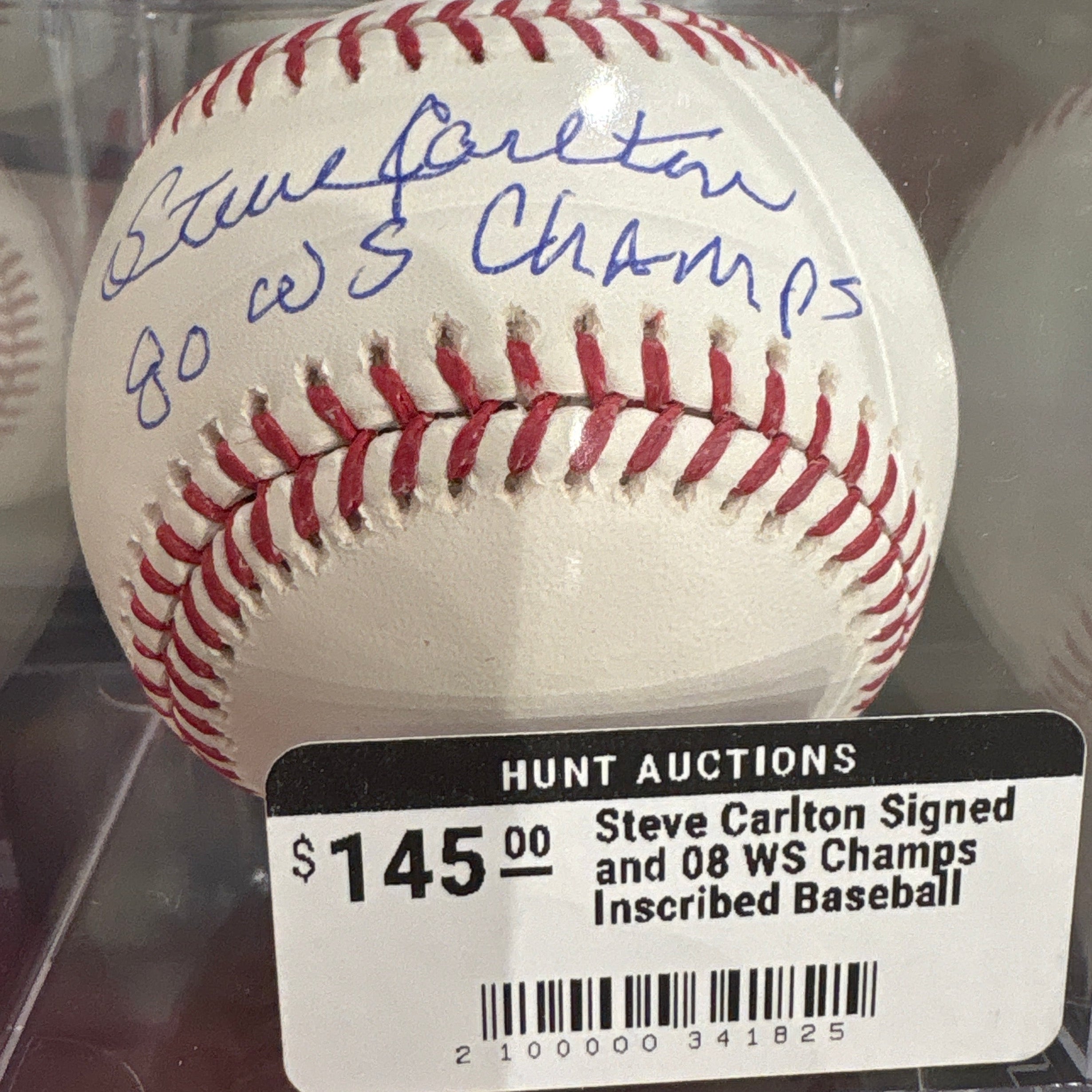 Steve Carlton Signed and ‘80 WS Champs Inscribed Baseball