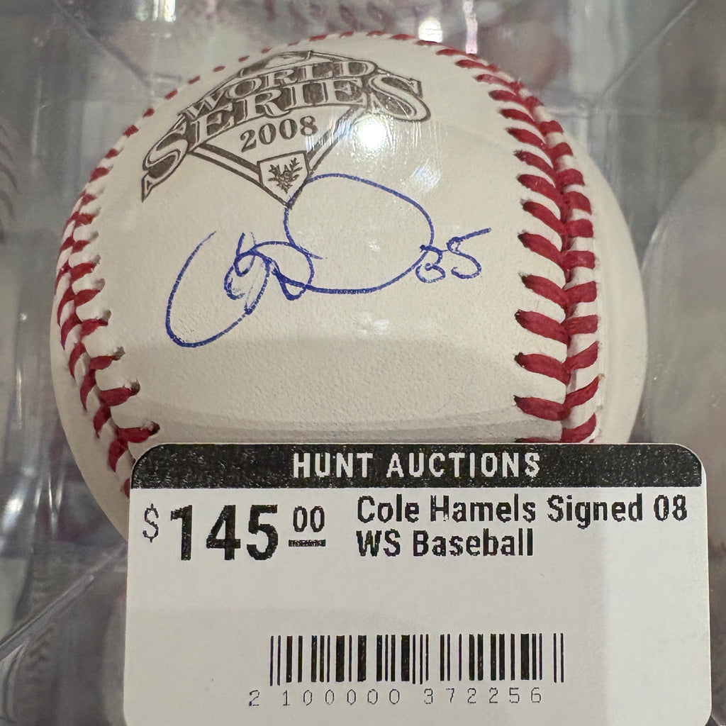 Cole Hamels Signed 08 WS Baseball
