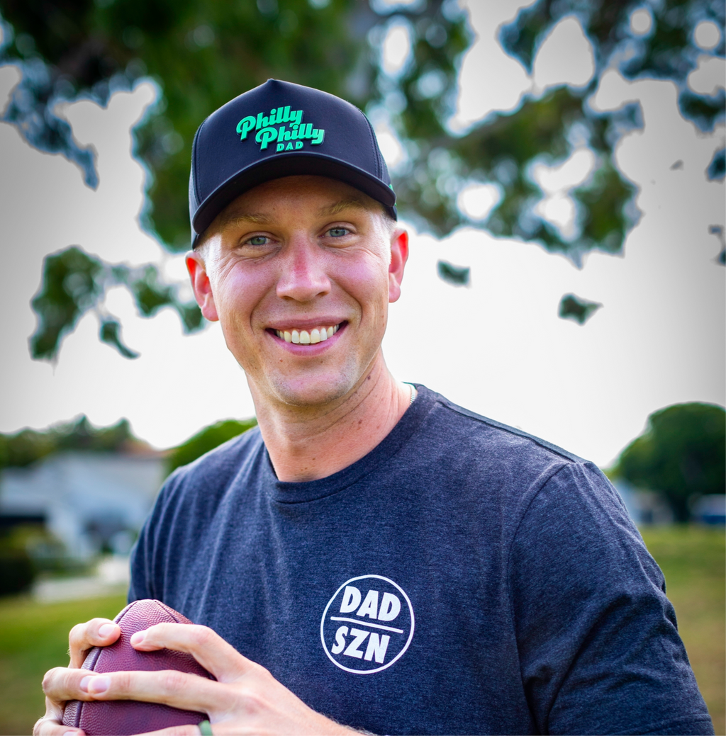 Philly Philly Dad Performance Hat - Black w/ Kelly Green Letters