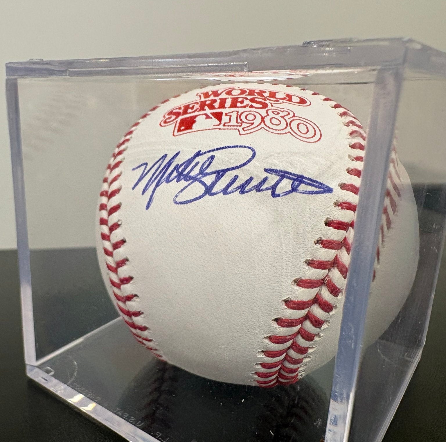 Mike Schmidt Signed 1980 World Series Logo Baseball