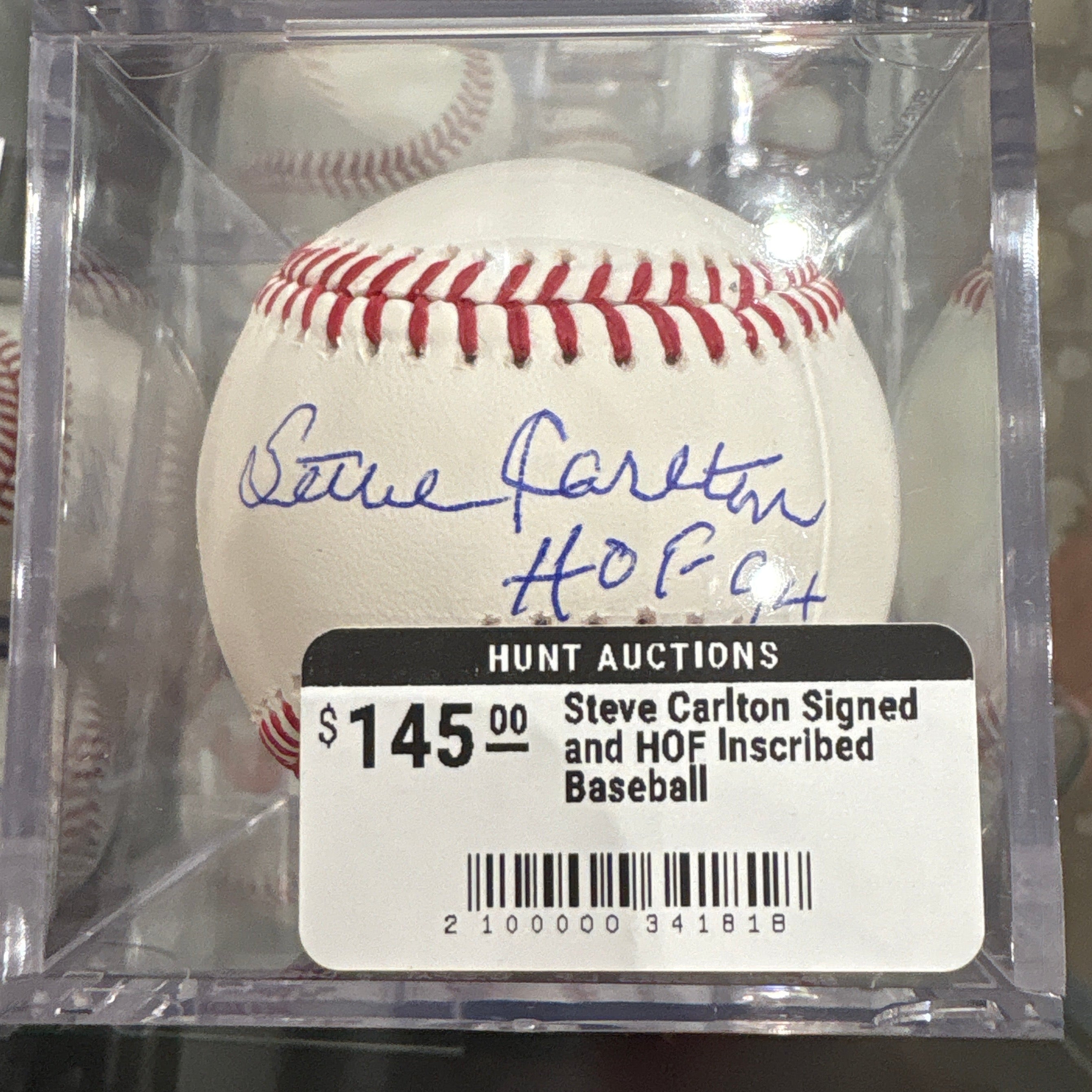 Steve Carlton Signed and HOF Inscribed Baseball