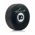 Travis Konecny Philadelphia Flyers Autographed Logo Hockey Puck