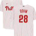 Alec Bohm Signed Philadelphia Phillies White Nike Replica Jersey