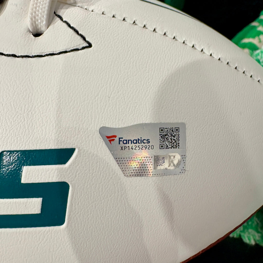 Cooper DeJean Signed Eagles White Panel Football
