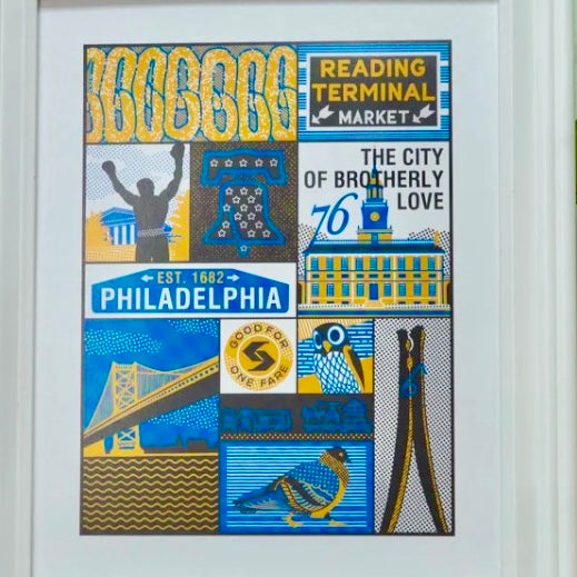 Philly Blue and Gold Art Print - 8x10