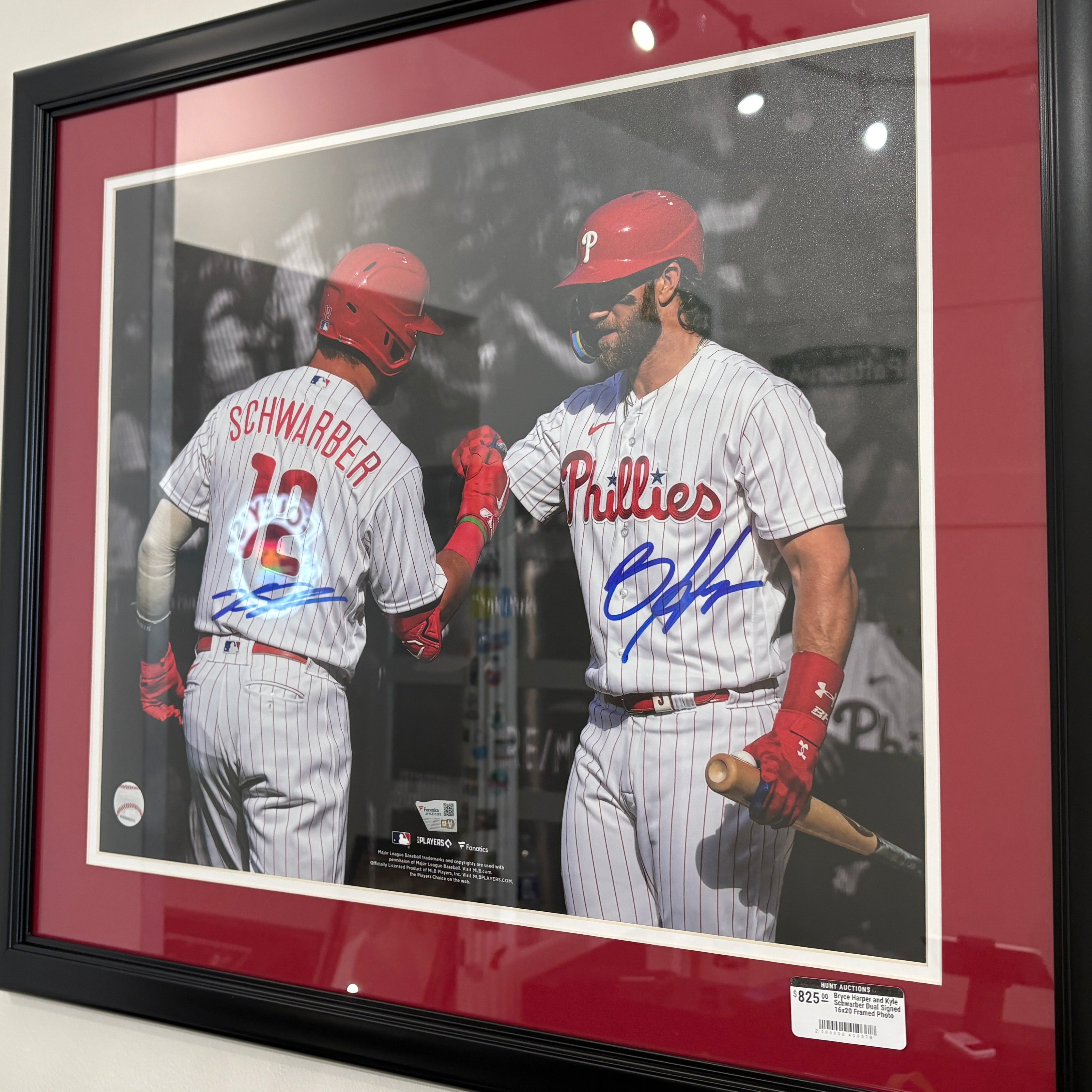 Bryce Harper and Kyle Schwarber Dual Signed 16x20 Framed Photo