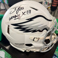 Brian Dawkins Signed Eagles Flat White w/ Weapon X Inscription Proline Helmet