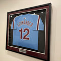 Kyle Schwarber Signed Framed Powder Blue Jersey