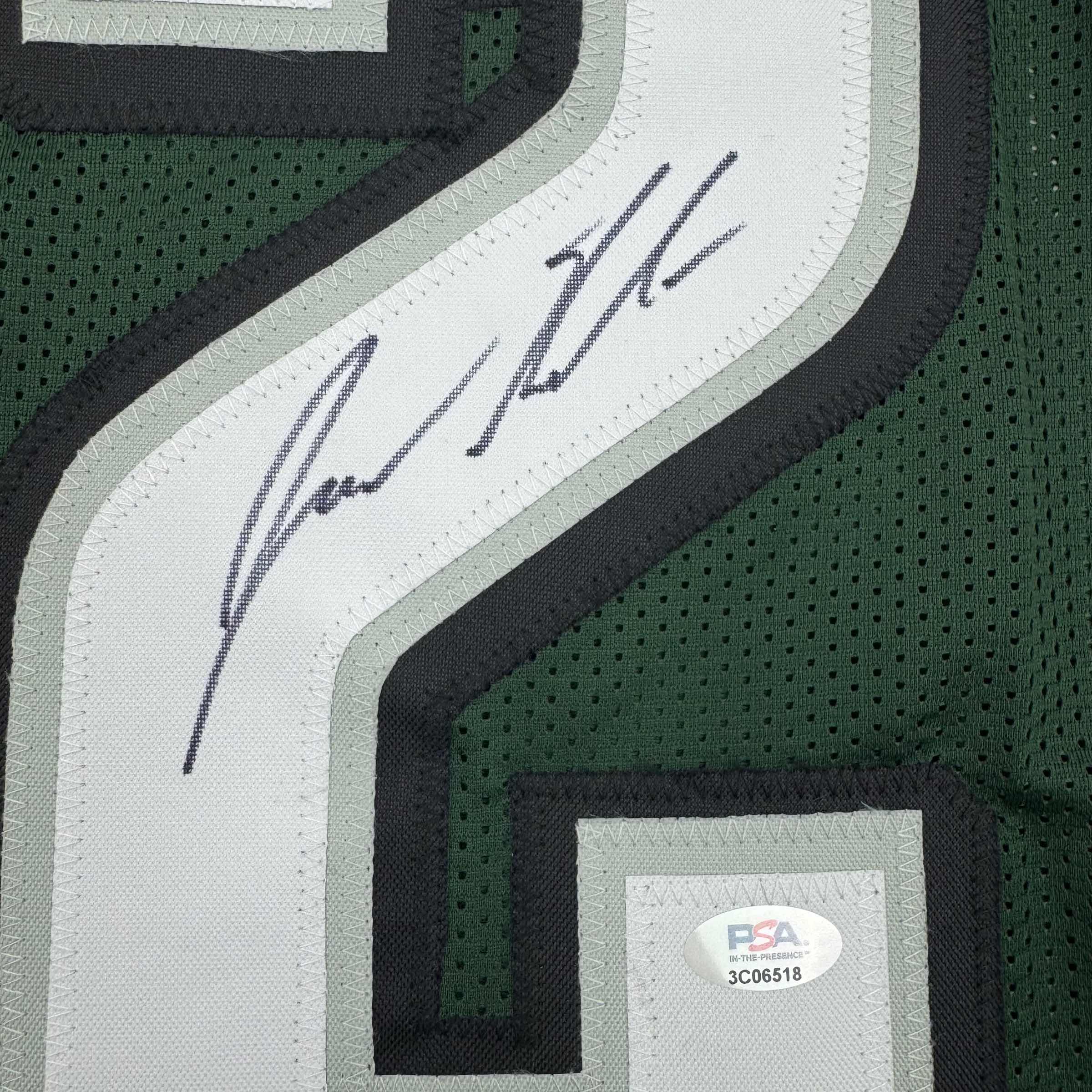 Autographed/Signed Jason Kelce Philadelphia Green Football Jersey PSA COA