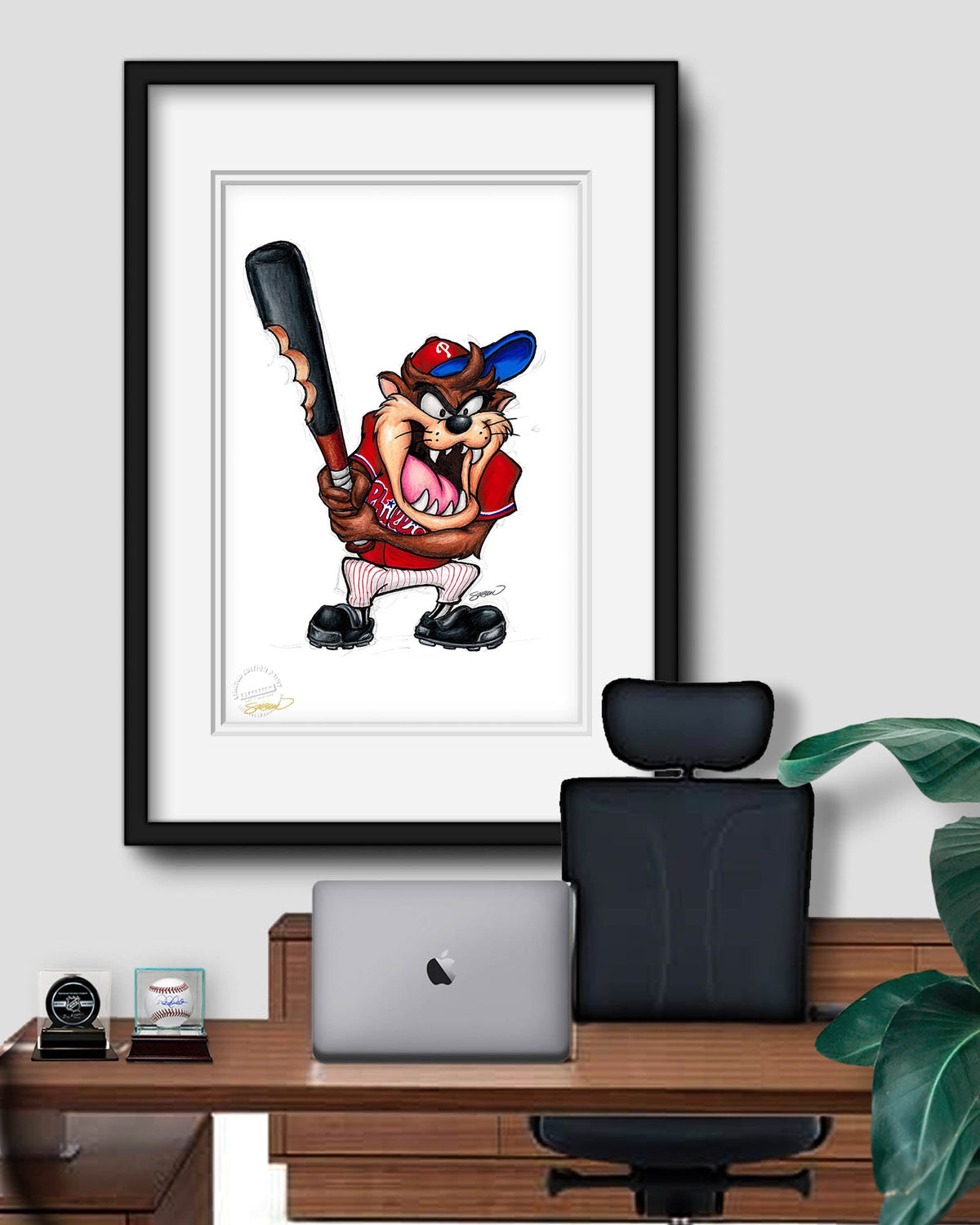 Taz On Deck x MLB Phillies Limited Edition Art Print