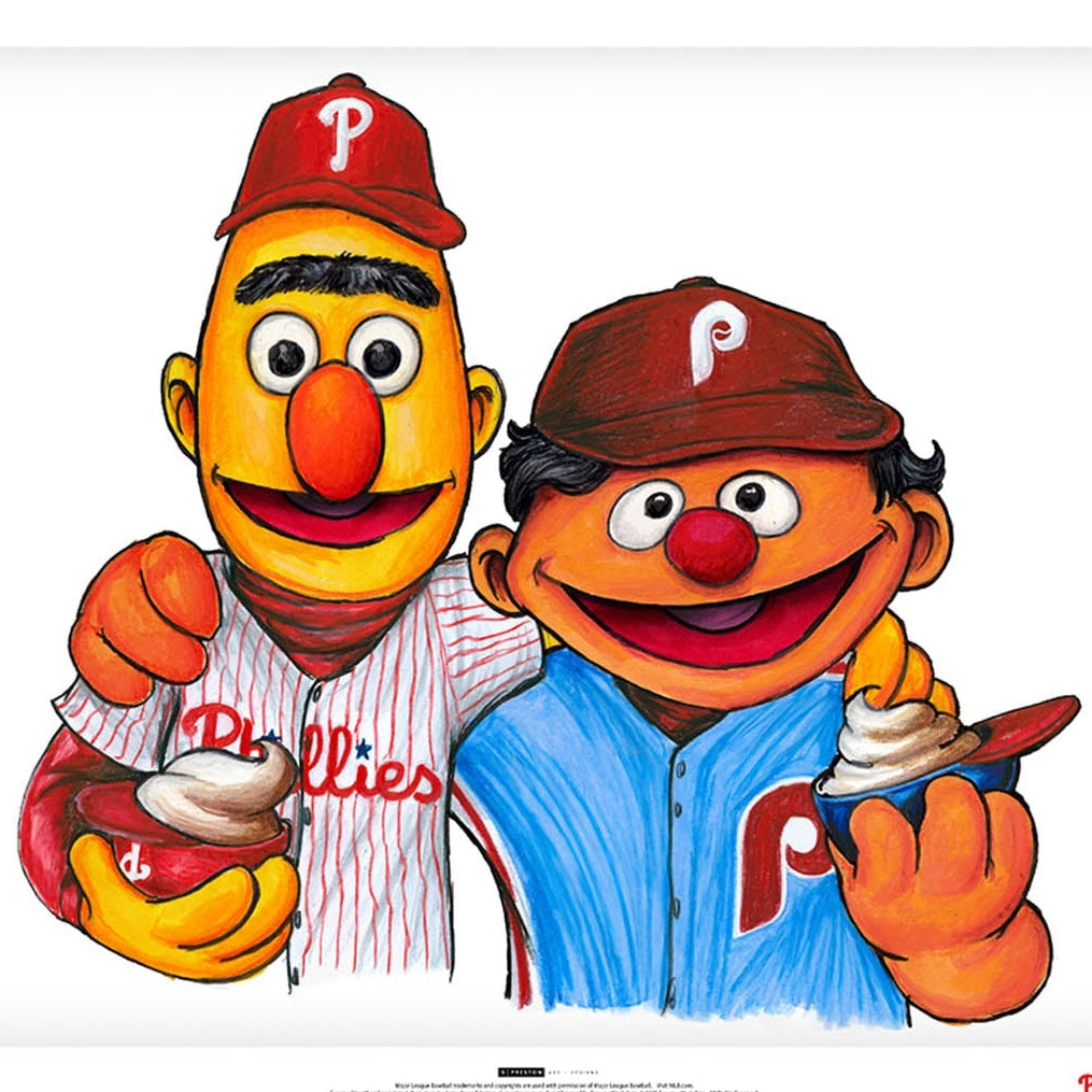 Bert and Ernie x MLB Phillies Limited Edition Art Print