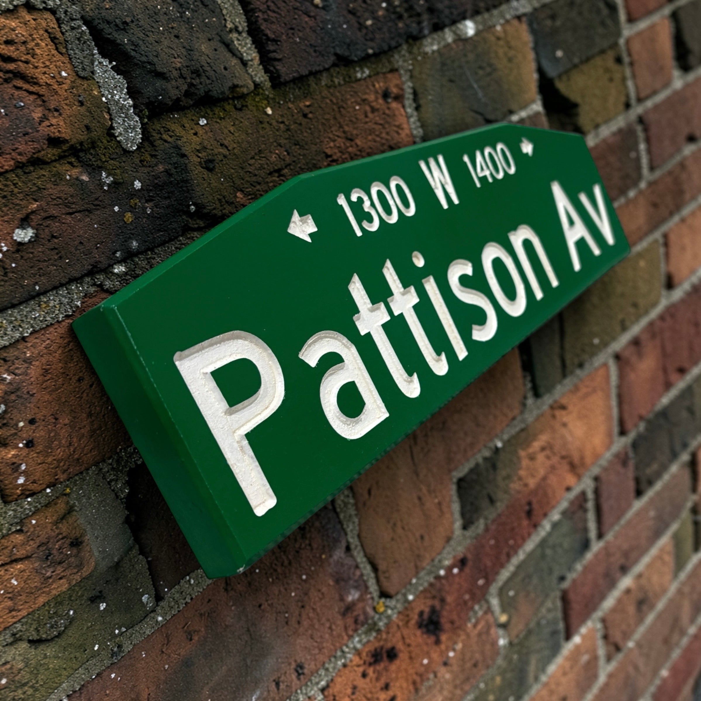 Handcrafted Wooden Pattison Avenue Sign