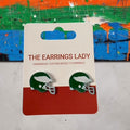 Kelly Green Birds Helmet Stud Earrings