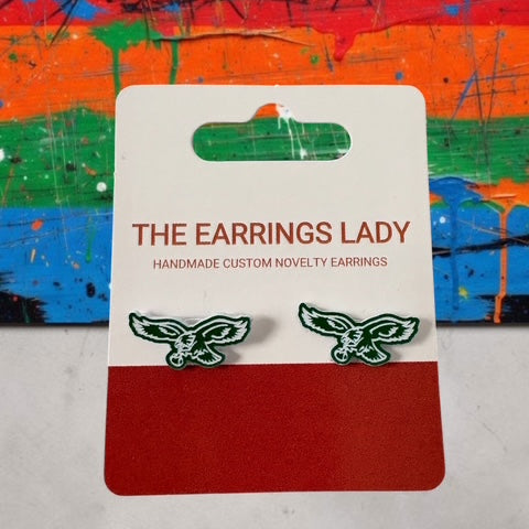 Kelly Green Eagles Logo Stud Earrings