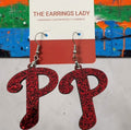 Phillies Glitter Logo Dangle Earrings