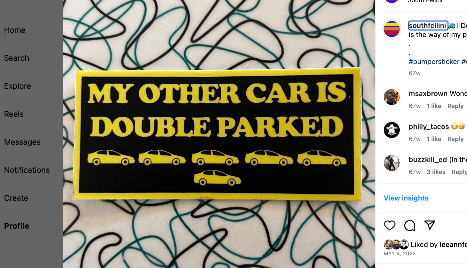 Double Park Sticker