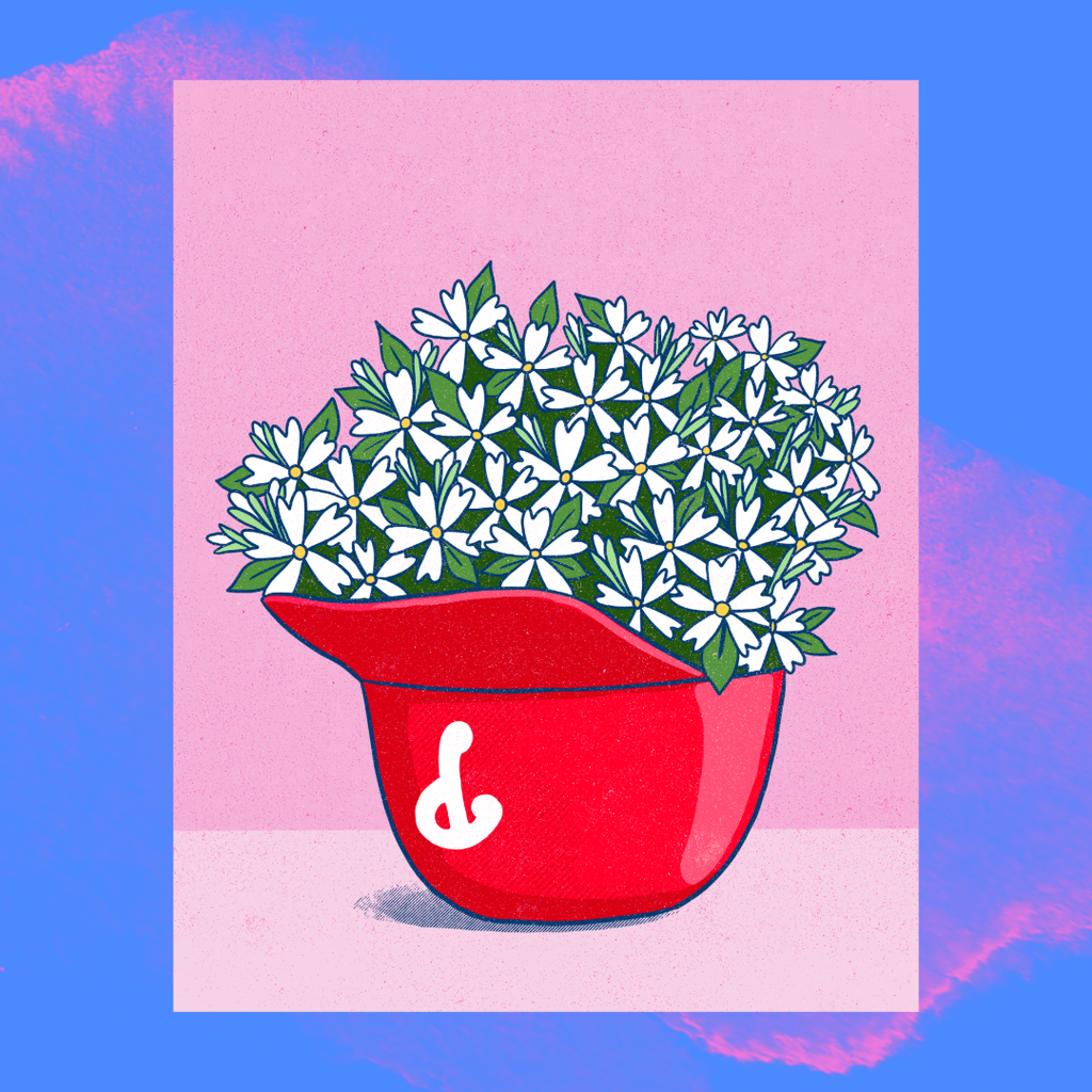 Phillies Ice Cream  Helmet Flowers Print