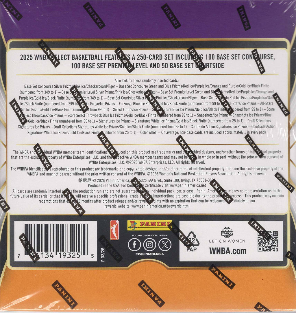 2025 Panini Select WNBA Basketball Cards - Single Pack