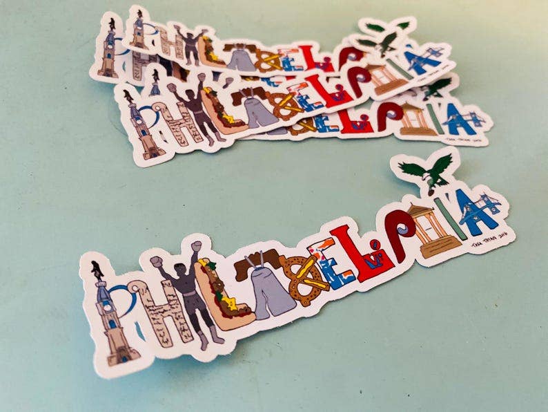 Philadelphia Landmarks Sticker: Philly Travel Souvenir