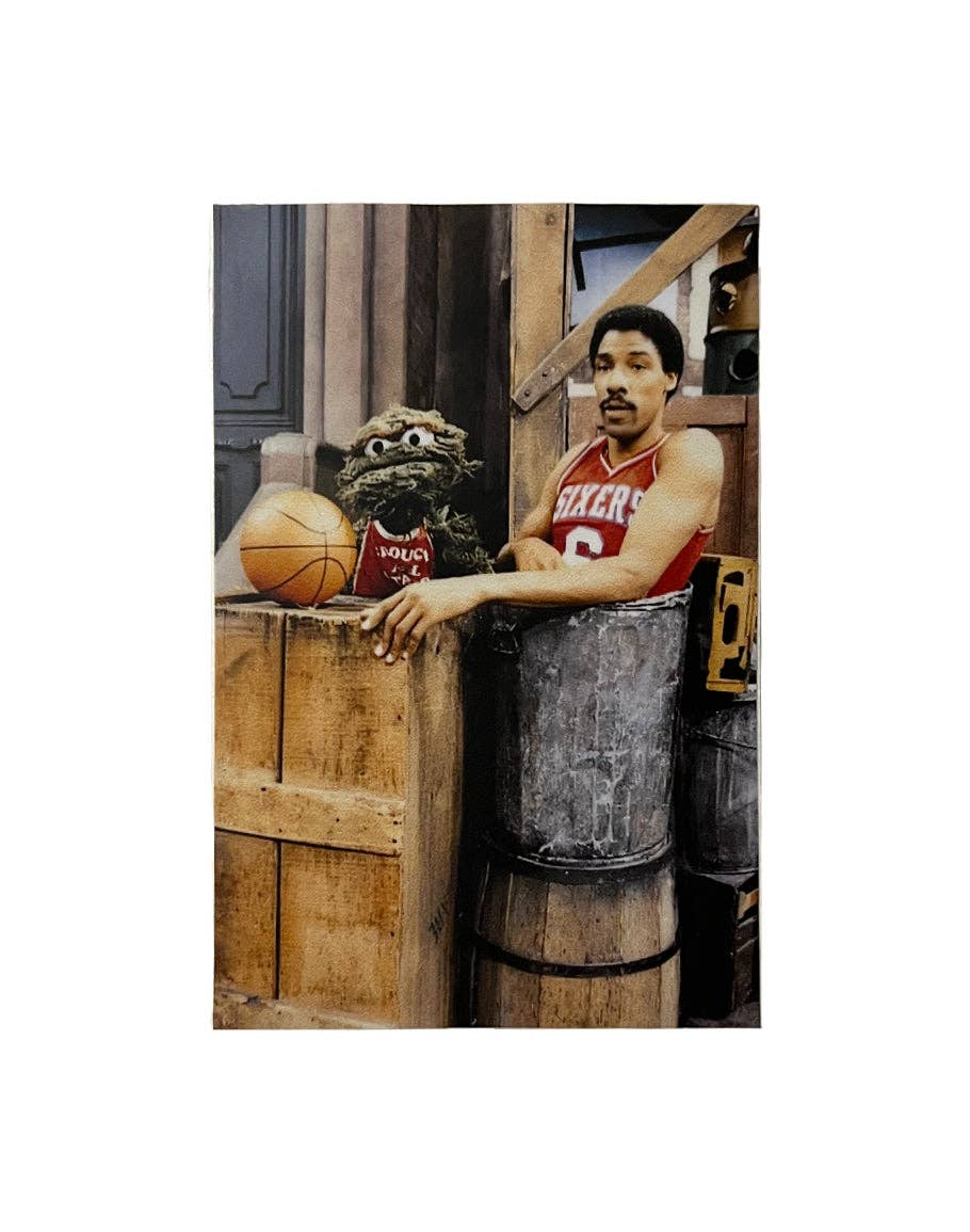 Dr J and Oscar The Grouch Sticker