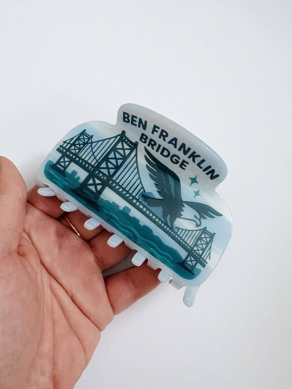 Ben Franklin Bridge Hair Claw Clip ~  Philadelphia
