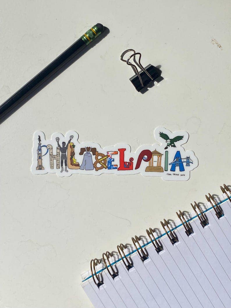 Philadelphia Landmarks Sticker: Philly Travel Souvenir