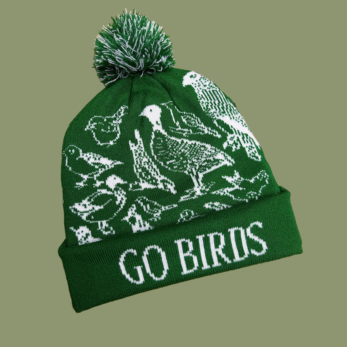 Birds Fan Pom Pom Beanie