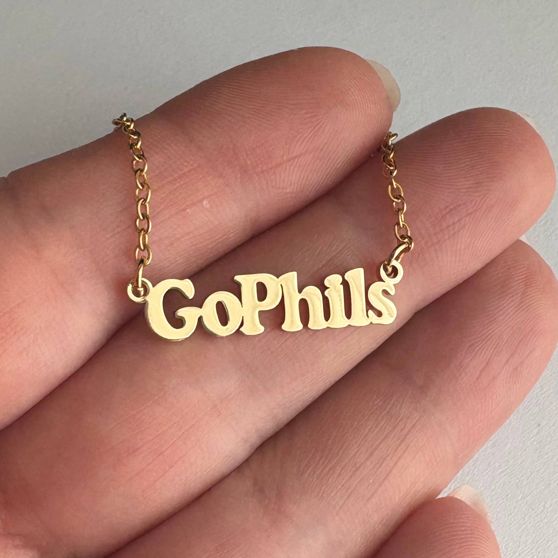Go Phils Charm Necklace ~ Gold or Silver 