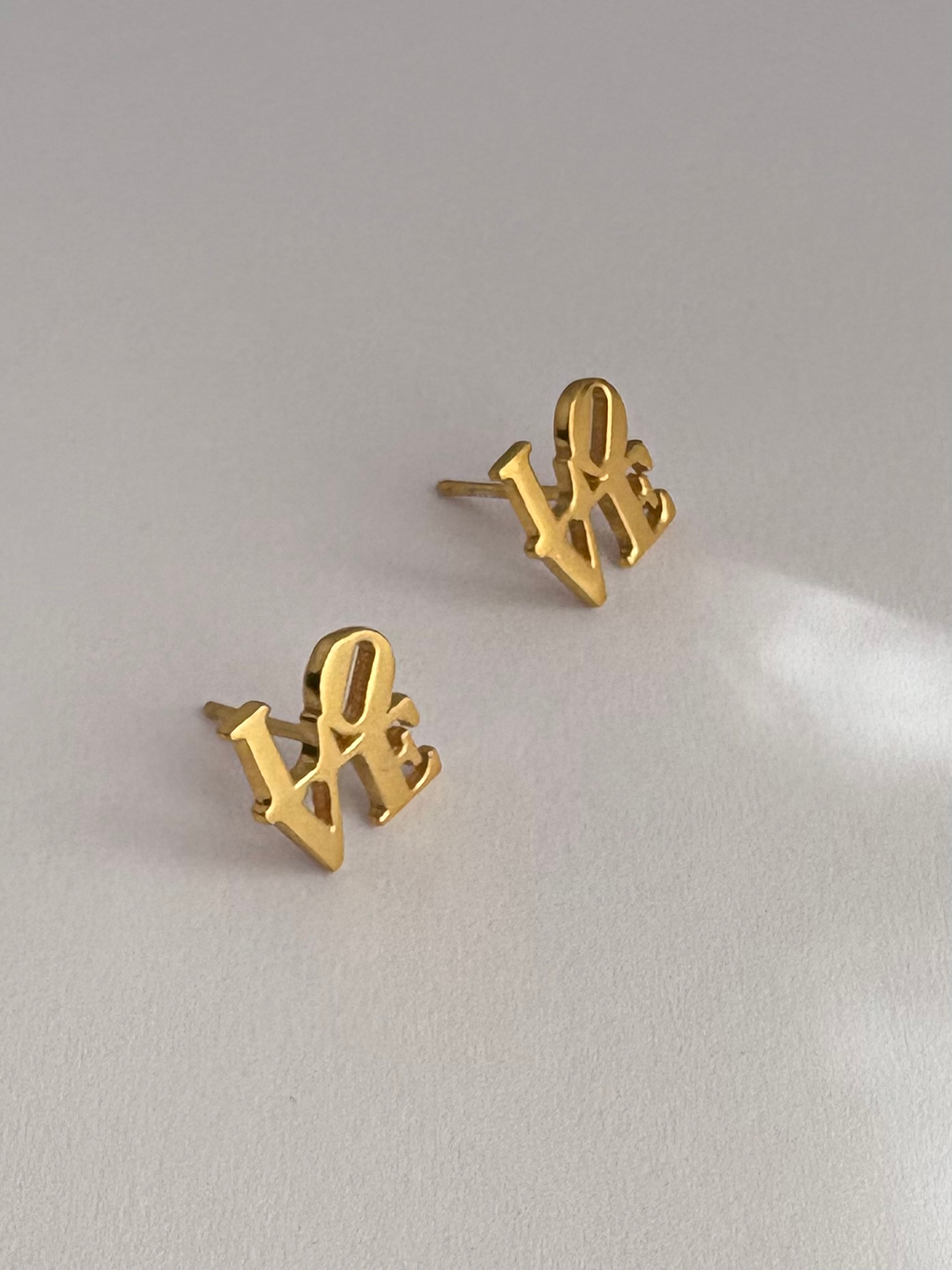 Love Stud Earrings ~ Gold Plated