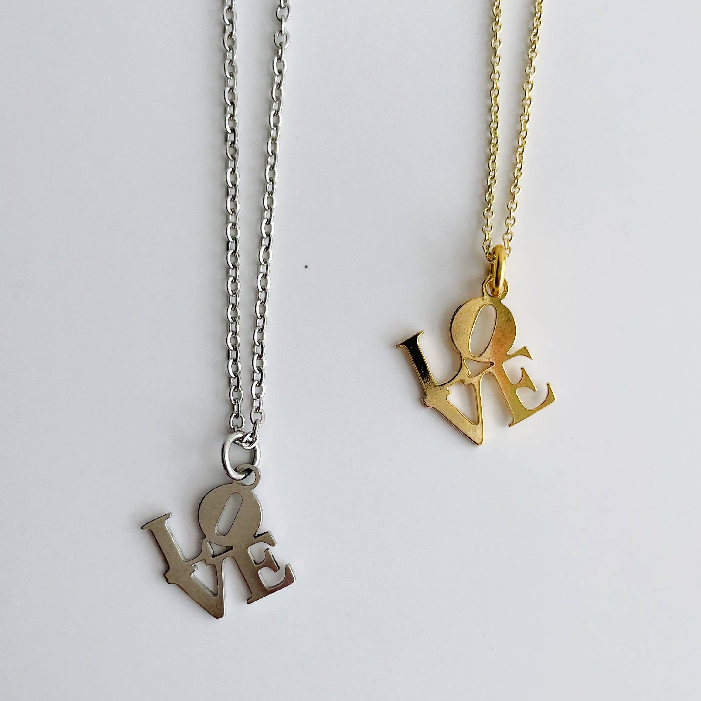 LOVE Charm Necklace ~ Gold or Silver