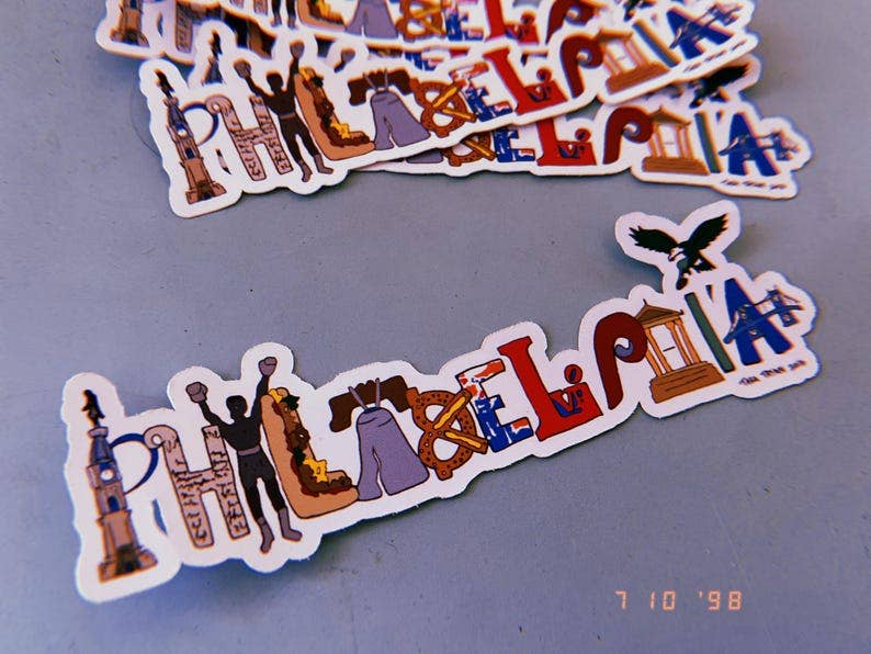 Philadelphia Landmarks Sticker: Philly Travel Souvenir