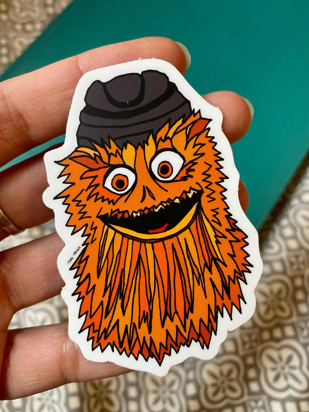 Gritty Hockey Sticker: Cute Philly Souvenir