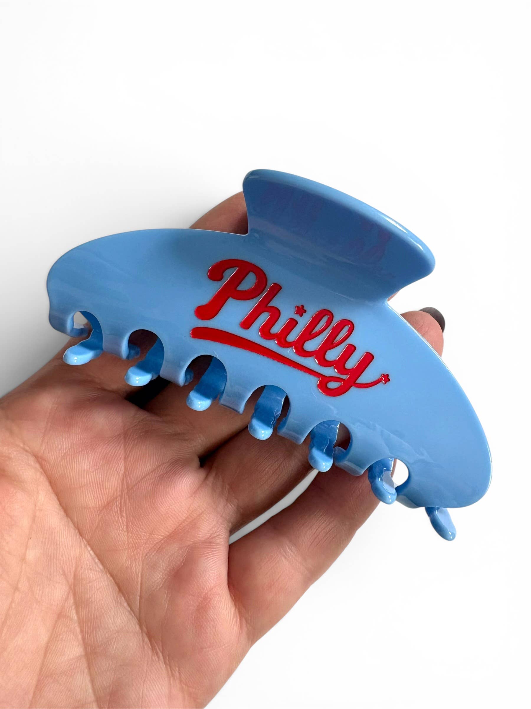 Philly retro blue & red Hair Claw Clip ~  Philadelphia