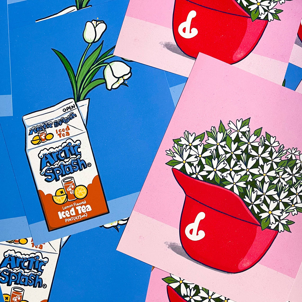 Phillies Ice Cream  Helmet Flowers Print