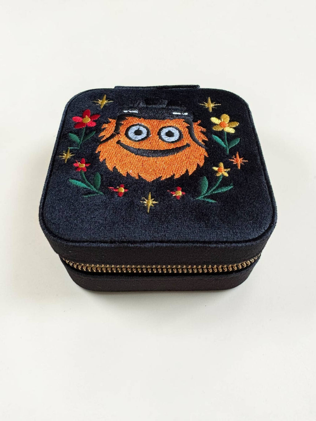 Philly Hockey Mascot Velvet Embroidered Jewelry Travel Case