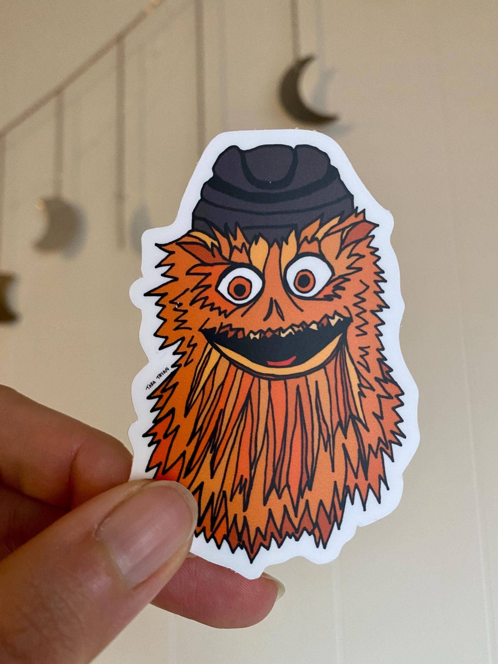 Gritty Hockey Sticker: Cute Philly Souvenir